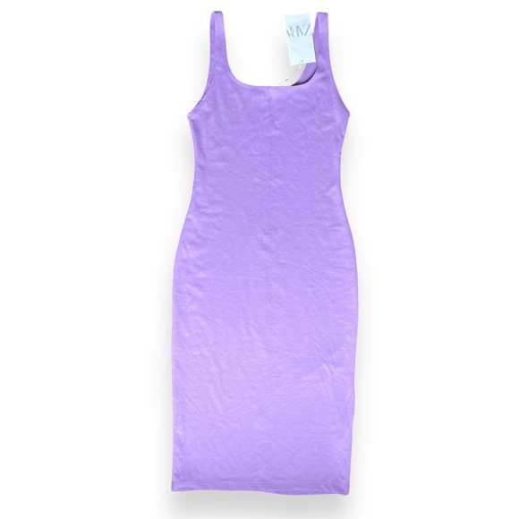 💜 bodycon midi purple zara dress 💜 - Picture 1 of 5